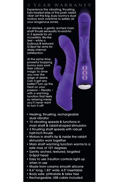 Eve's Posh Thrusting Warming Rabbit - Purple