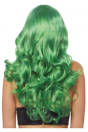 24 Inch Misfit Long Wavy Bang Wig - Green