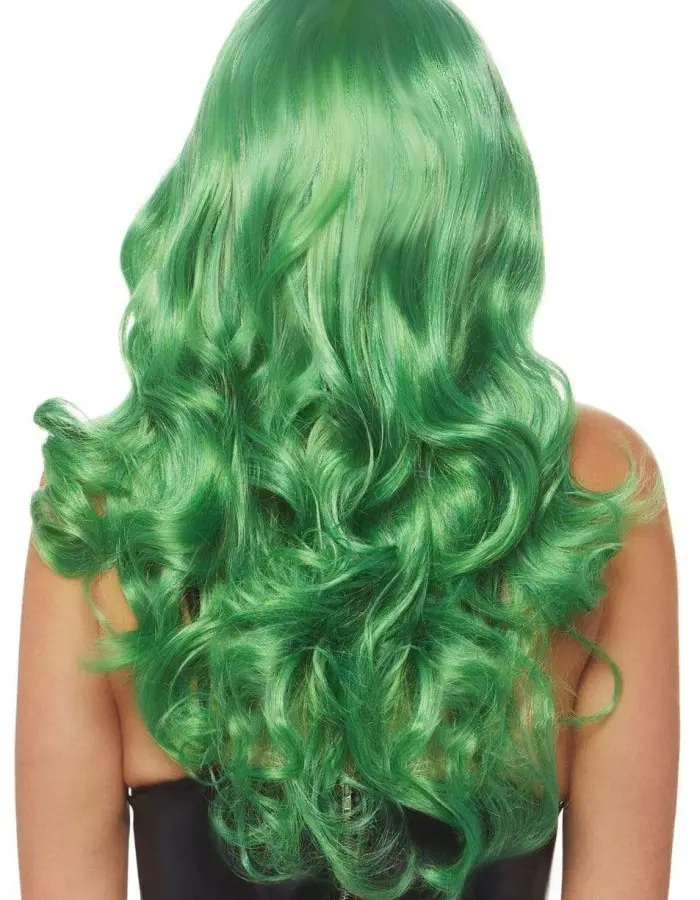 24 Inch Misfit Long Wavy Bang Wig - Green