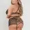 Three Piece Floral Lace Bra, Skirt, and G-String  Set - Queen - Black