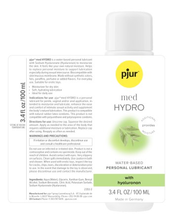 Pjur Med Hydro Glide - 3.4 Fl. Oz. / 100ml