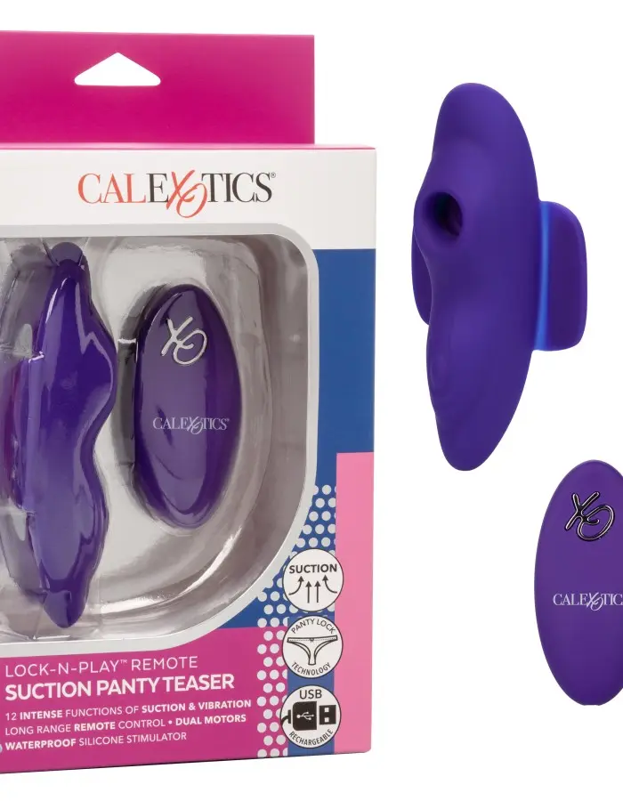 Lock-N-Play Remote Suction Panty Teaser - Purple