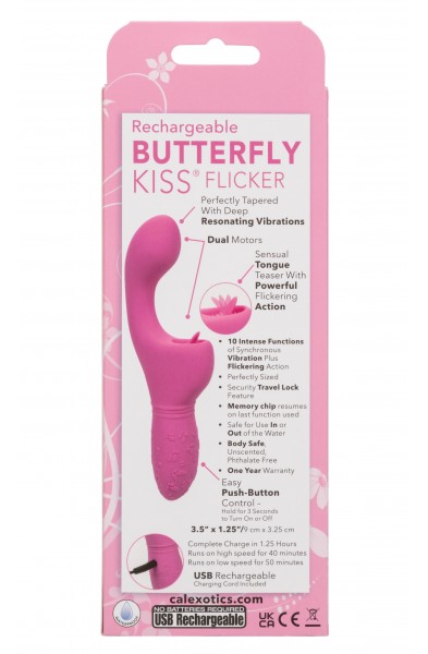 Rechargeable Butterfly Kiss Flicker - Pink