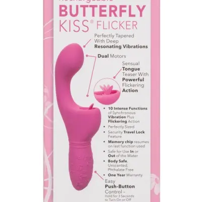 Rechargeable Butterfly Kiss Flicker - Pink