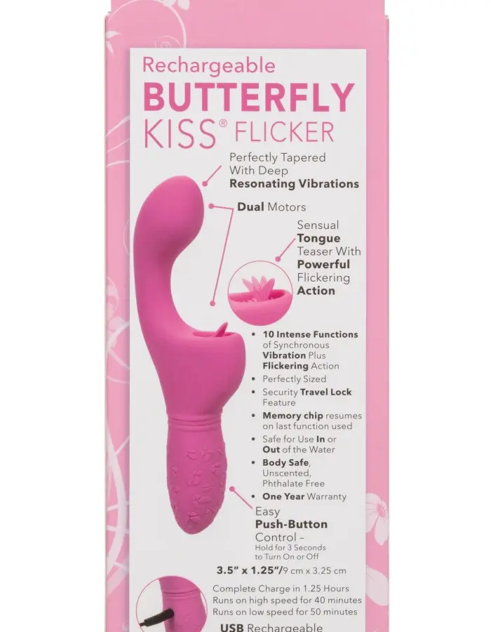 Rechargeable Butterfly Kiss Flicker - Pink