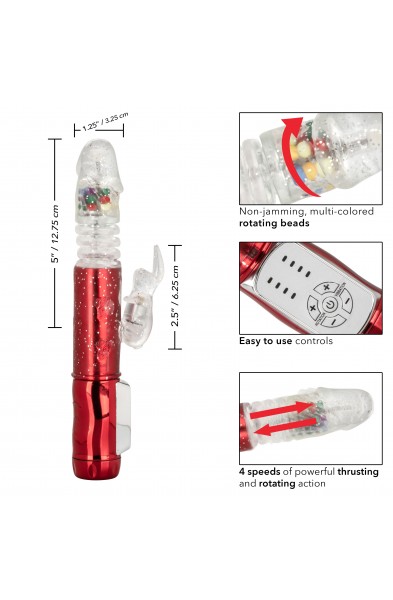 Naughty Bits Cumball Machine Thrusting Jack  Rabbit Vibrator - Red