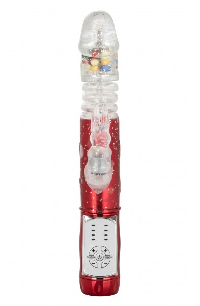 Naughty Bits Cumball Machine Thrusting Jack  Rabbit Vibrator - Red