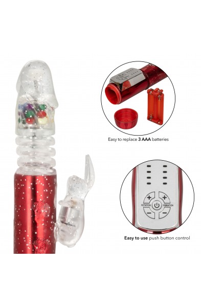 Naughty Bits Cumball Machine Thrusting Jack  Rabbit Vibrator - Red