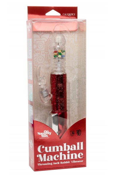 Naughty Bits Cumball Machine Thrusting Jack  Rabbit Vibrator - Red