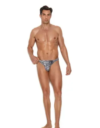 Men's Snap Closure Thong - Large/xlarge - Zebra