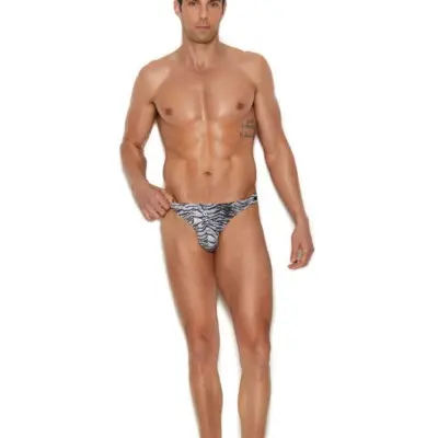 Men's Snap Closure Thong - Large/xlarge - Zebra