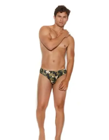 Men's Thong Back Brief - Large/xlarge -  Camouflage