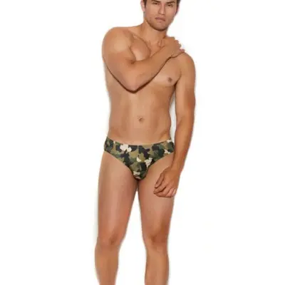 Men's Thong Back Brief - Large/xlarge -  Camouflage