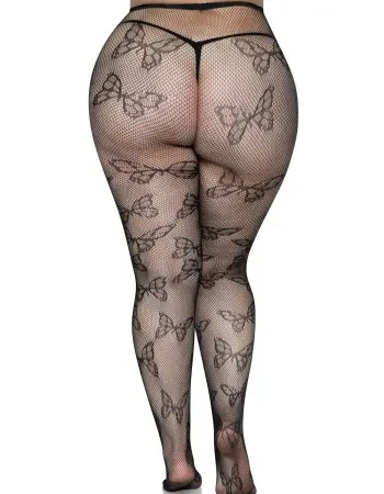 Butterfly Net Tights - 1x/2x - Black