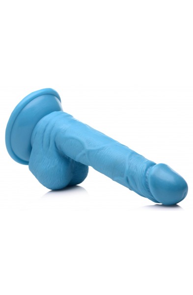 Pop Pecker 6.5 Inch Dildo With Balls - Blue