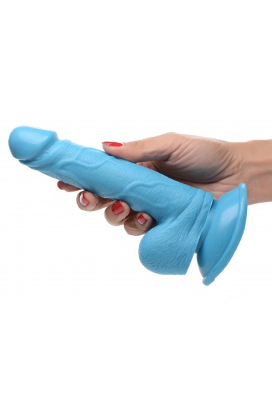 Pop Pecker 6.5 Inch Dildo With Balls - Blue