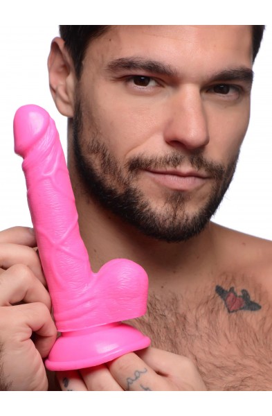 Pop Pecker 6.5 Inch Dildo With Balls - Pink