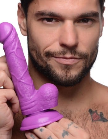 Pop Pecker 6.5 Inch Dildo With Balls - Purple