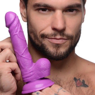 Pop Pecker 6.5 Inch Dildo With Balls - Purple
