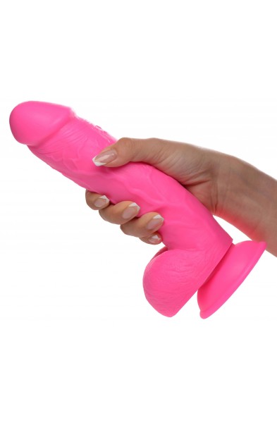 Pop Pecker 8.25 Inch Dildo With Balls - Pink