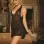 Halter Style Lace v Front Mini Dress - Black - One Size
