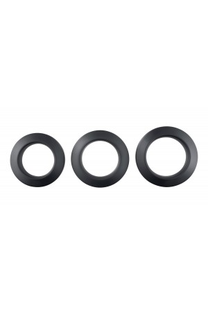 Adam's 3-Piece Penis Ring Set - Black