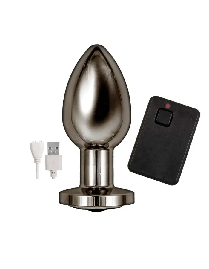Ass-Sation Remote Vibrating Metal Plug - Black