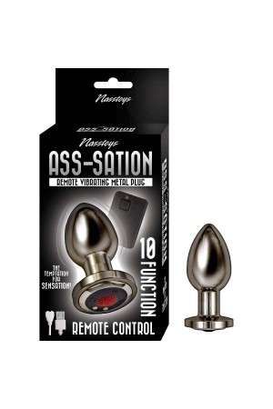 Ass-Sation Remote Vibrating Metal Plug - Black