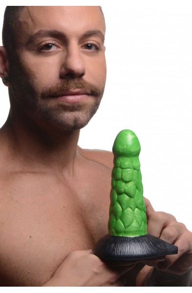 Radioactive Reptile Thick Scaly Silicone Dildo -  Green