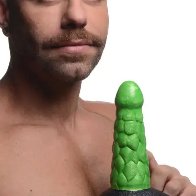 Radioactive Reptile Thick Scaly Silicone Dildo -  Green