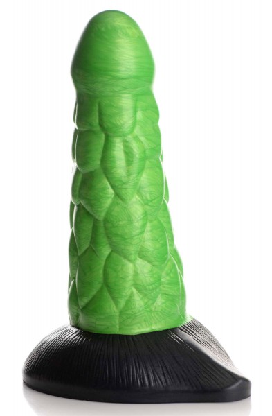 Radioactive Reptile Thick Scaly Silicone Dildo -  Green