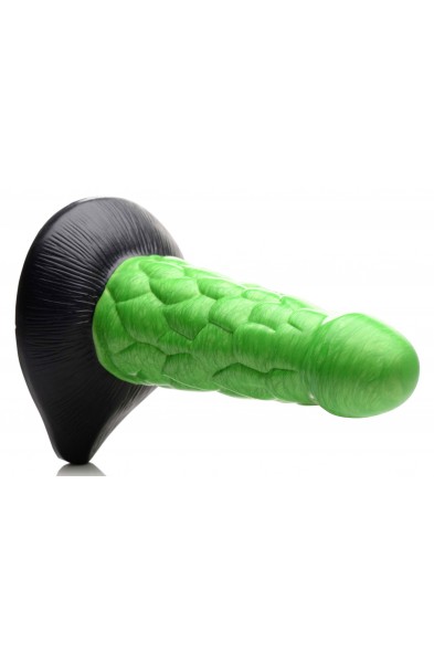 Radioactive Reptile Thick Scaly Silicone Dildo -  Green