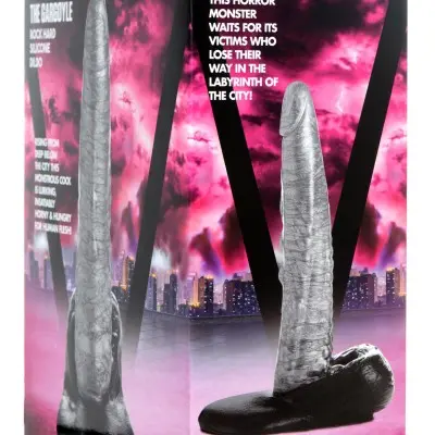 The Gargoyle Rock Hard Silicone Dildo -  Silver