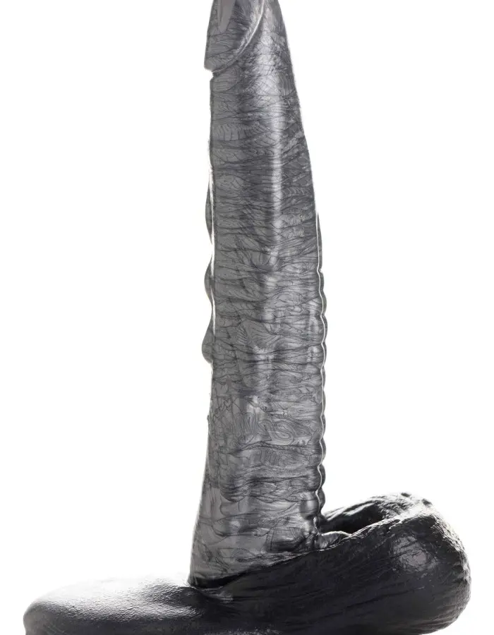 The Gargoyle Rock Hard Silicone Dildo -  Silver