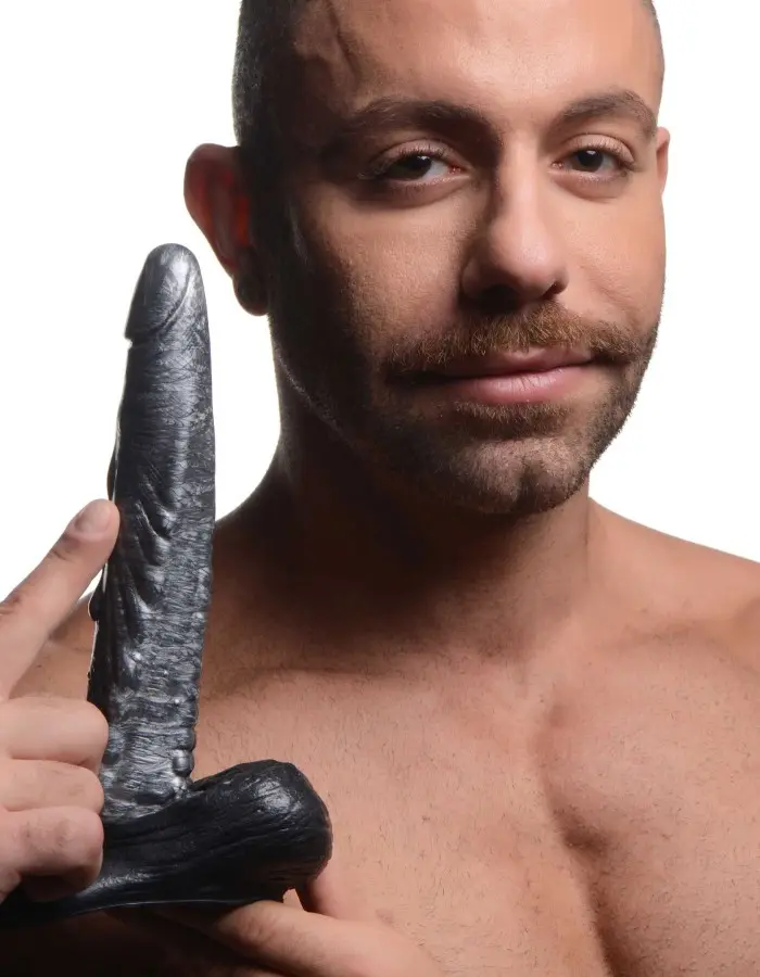 The Gargoyle Rock Hard Silicone Dildo -  Silver