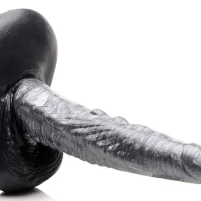 The Gargoyle Rock Hard Silicone Dildo -  Silver