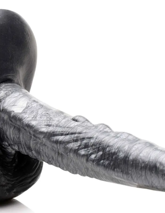 The Gargoyle Rock Hard Silicone Dildo -  Silver