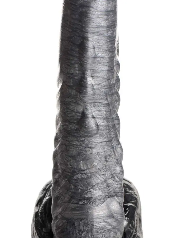 The Gargoyle Rock Hard Silicone Dildo -  Silver