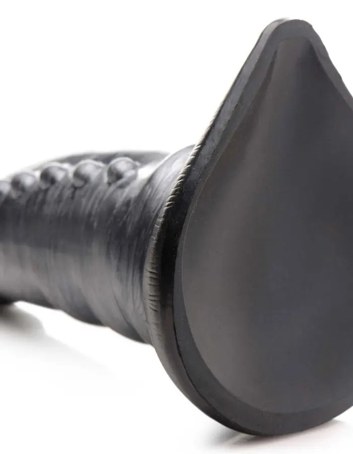 Beastly Tapered Bumpy Silicone Dildo - Silver