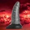 Beastly Tapered Bumpy Silicone Dildo - Silver
