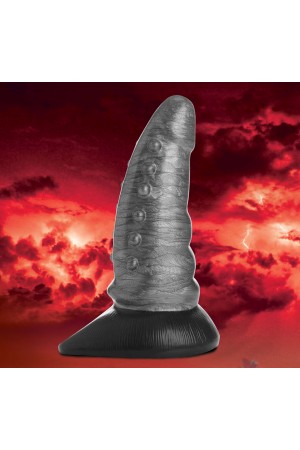 Beastly Tapered Bumpy Silicone Dildo - Silver