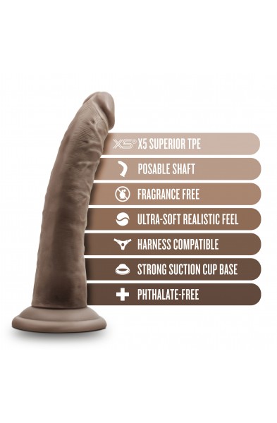 Dr. Skin Plus - 7 Inch Posable Dildo - Chocolate