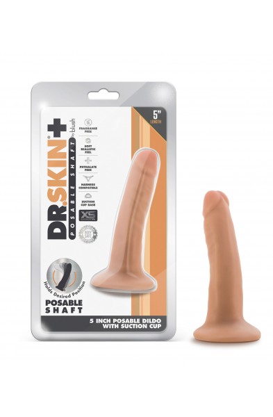 Dr. Skin Plus - 5 Inch Posable Dildo - Vanilla