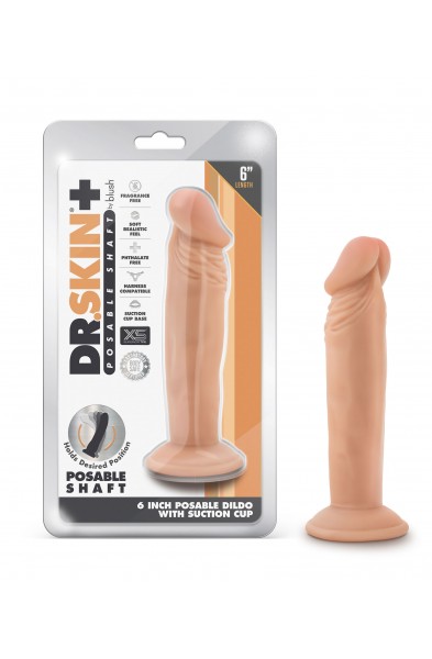 Dr. Skin Plus - 6 Inch Posable Dildo - Vanilla