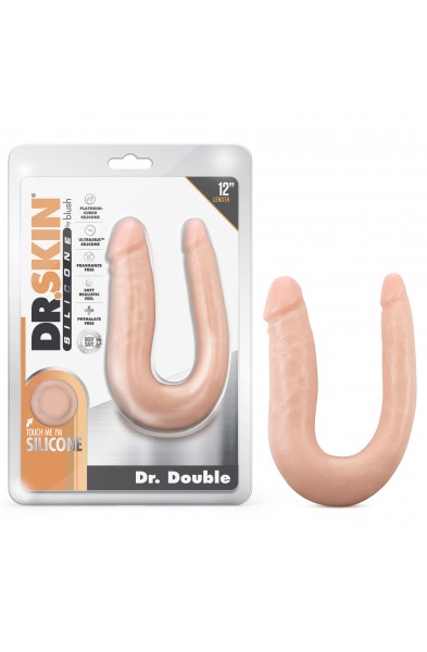 Dr. Skin Silicone - Dr. Double - 12 Inch Double  Dong - Vanilla