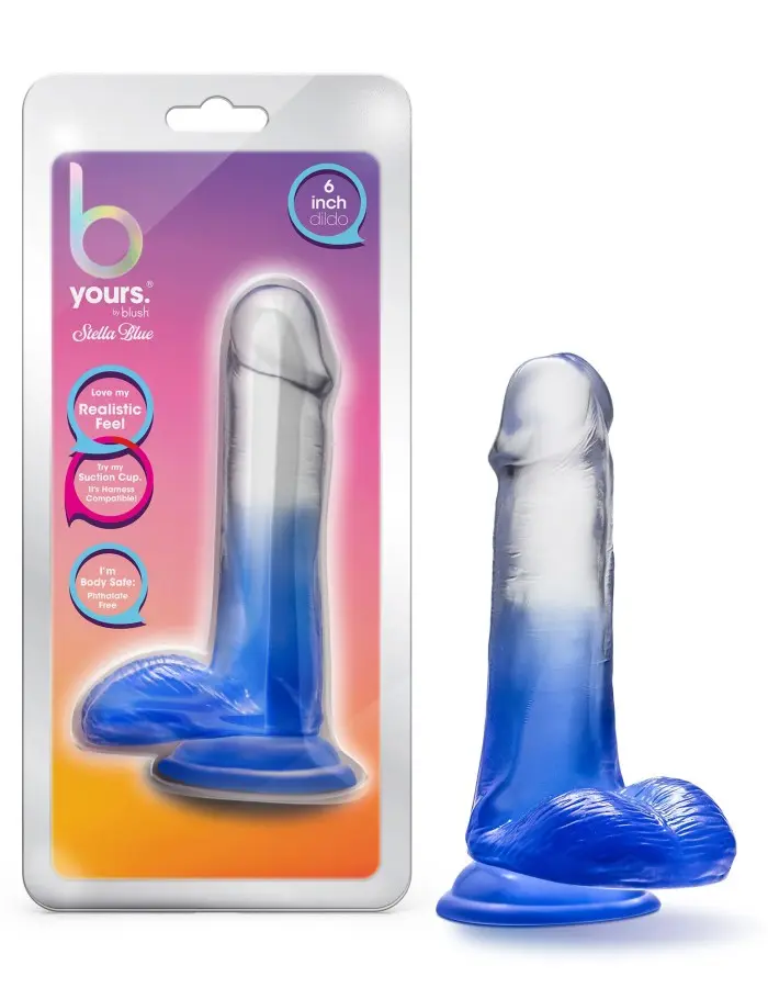 B Yours - Stella Blue - 6 Inch Dildo - Blue