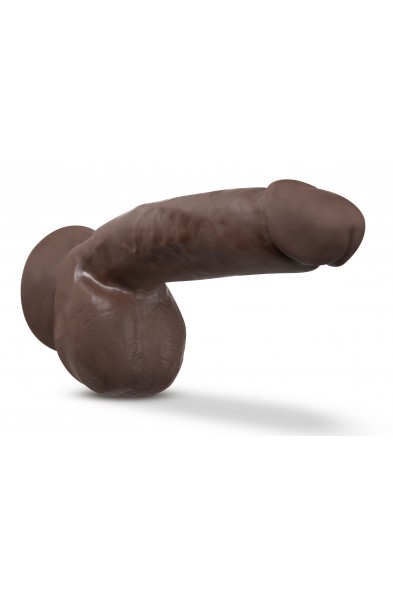 Dr. Skin Plus - 8 Inch Thick Poseable Dildo With  Squeezable Balls - Chocolate