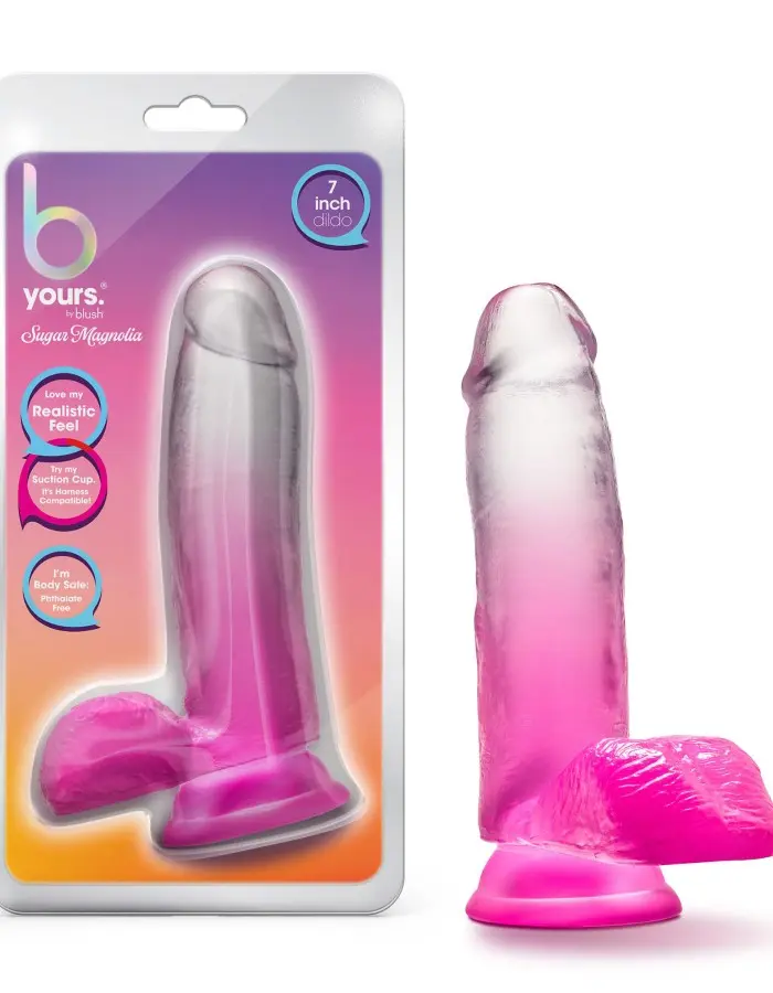 B Yours - Sugar Magnolia - 7 Inch Dildo - Fuchsia