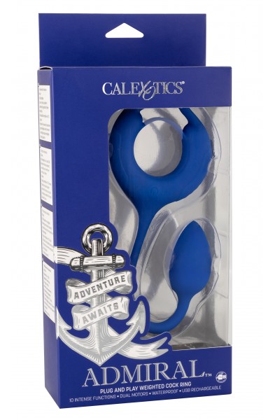 Admiral Plug and Play Weighted Cock Ring - Blue