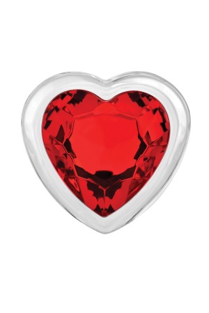 Red Heart Gem Glass Plug - Large